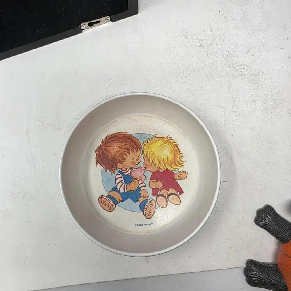Vintage The First Years 1975 Kiddie Bowl Carnival Theme & Humpty Dumpty Plate